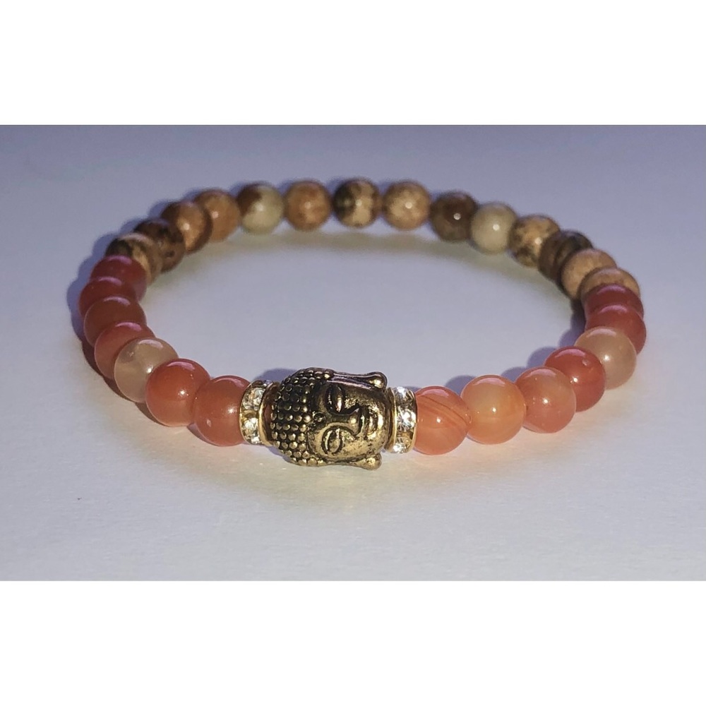 ✨🧡Carnelian Buddha Woodgrain